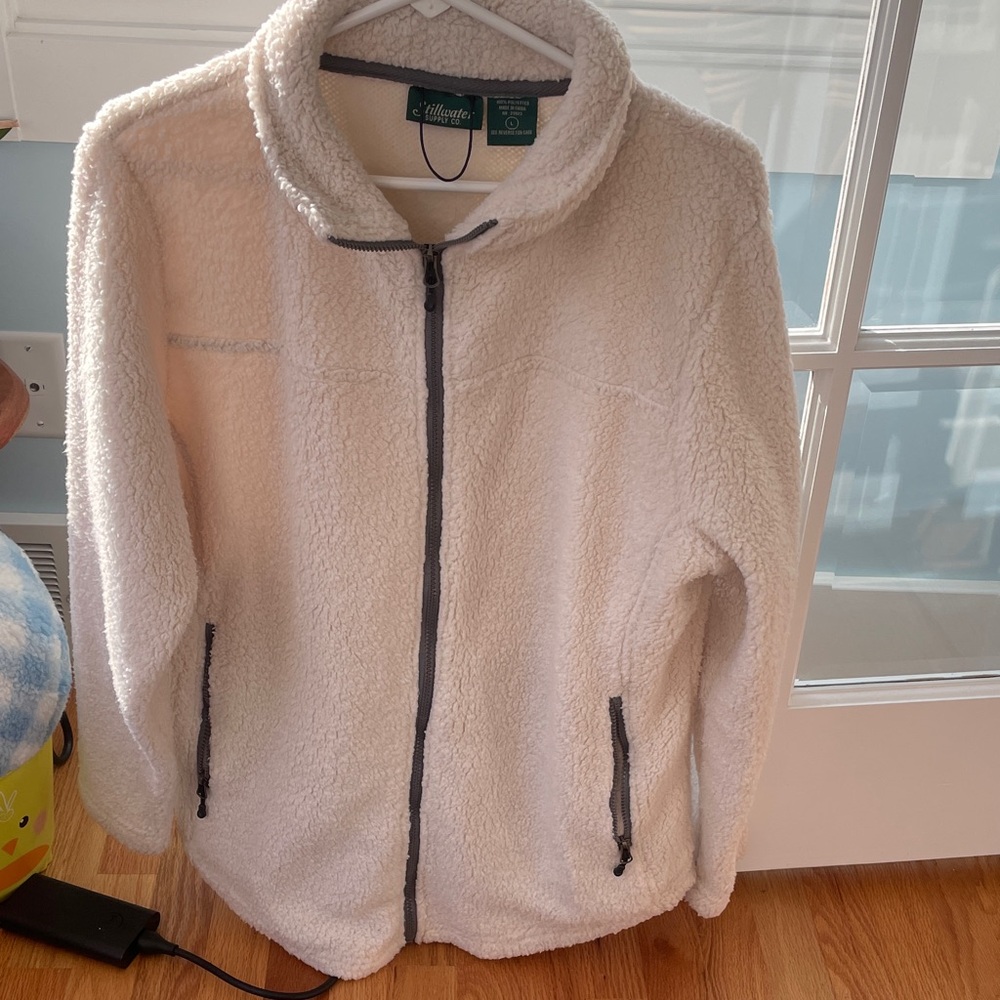 Cream Sherpa Full-Zip Teddy Jacket